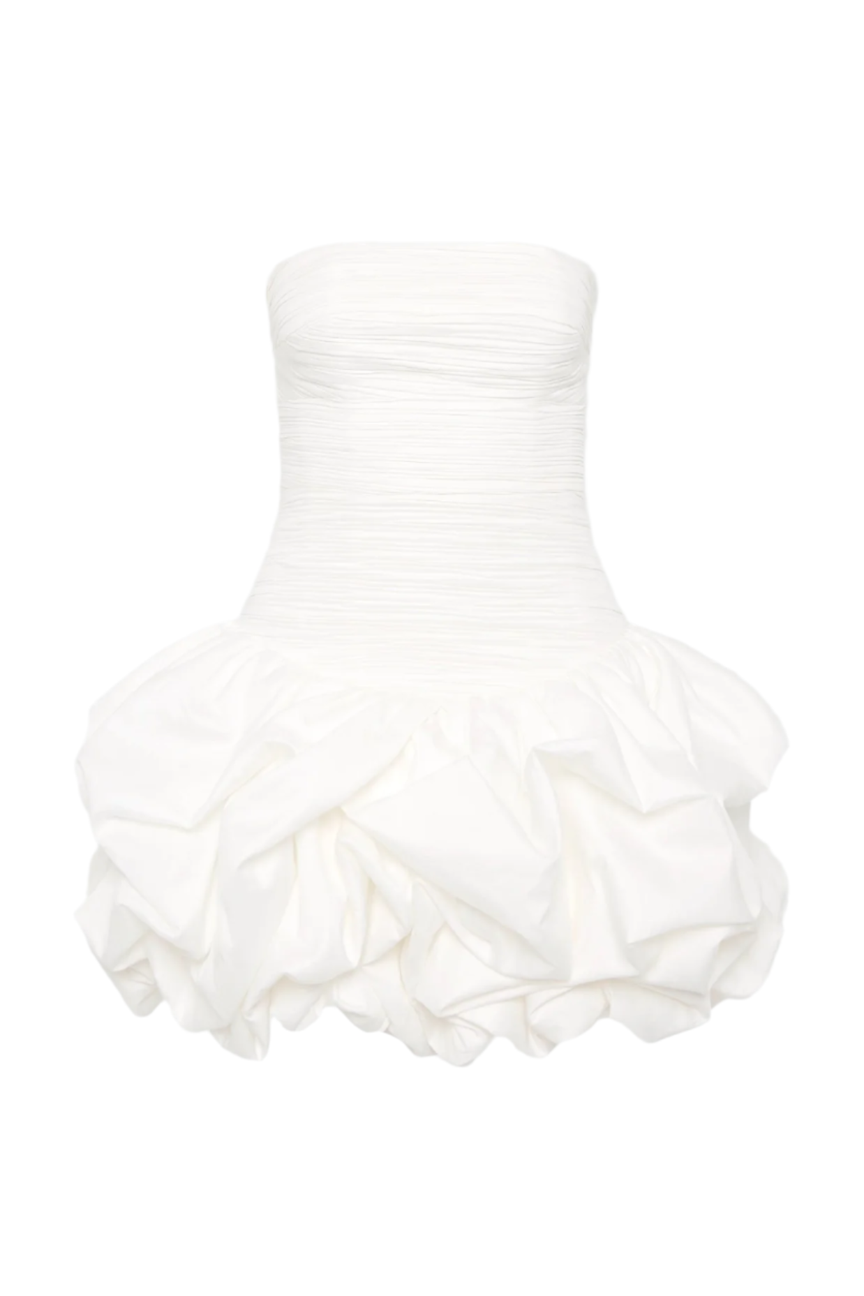Flowering Girl Women Coleka Floral Print Strapless Ruched Mini Dress - White