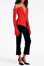 Flowering Girl Women Coretta Off Shoulder V-Neck Blazer
