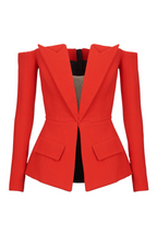 Flowering Girl Women Coretta Off Shoulder V-Neck Blazer