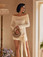 Flowering Girl Women Corrissa Off Shoulder Knitted Mini Dress