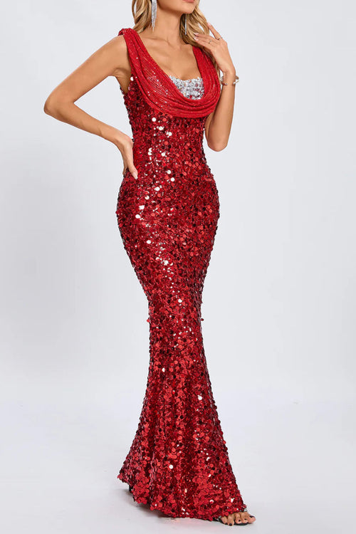 Flowering Girl Women Basia Sleeveless Sequin Maxi Dress In Red