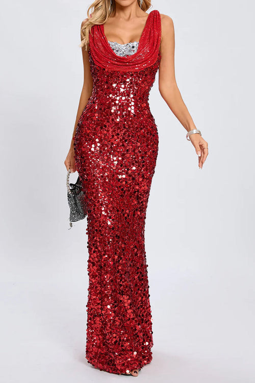 Flowering Girl Women Basia Sleeveless Sequin Maxi Dress In Red