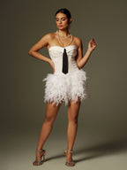 Flowering Girl Women Cruze Strapless Feather Skirt Set