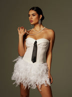 Flowering Girl Women Cruze Strapless Feather Skirt Set