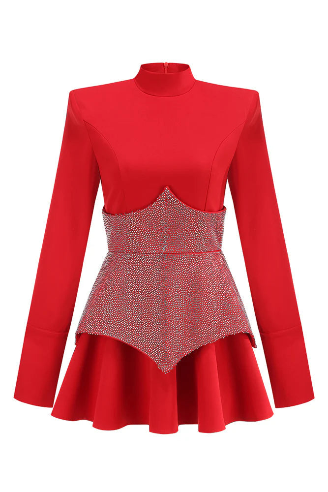 Flowering Girl Women Atalanta Keilani Red Long Sleeve Mini Bodysuit