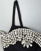 Rita Rhinestone Bandage Maxi Dress In Black