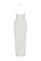 Cyrusa Halter Draped Maxi Dress - White