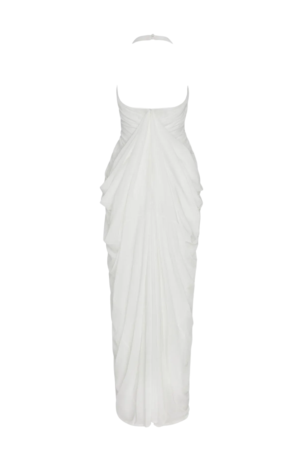 Cyrusa Halter Draped Maxi Dress - White