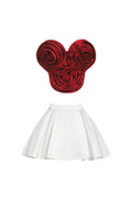 Neela 3d Flower Strapless Waist Mini Dress