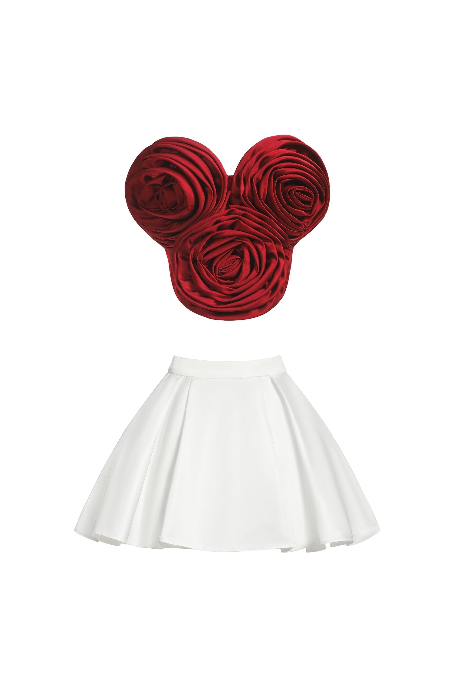 Neela 3d Flower Strapless Waist Mini Dress