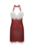 Juyce Halter Feather Mini Dress