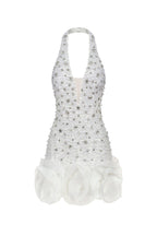 Tove Sleeveless V-neck Diamond Flowers Mini Dress