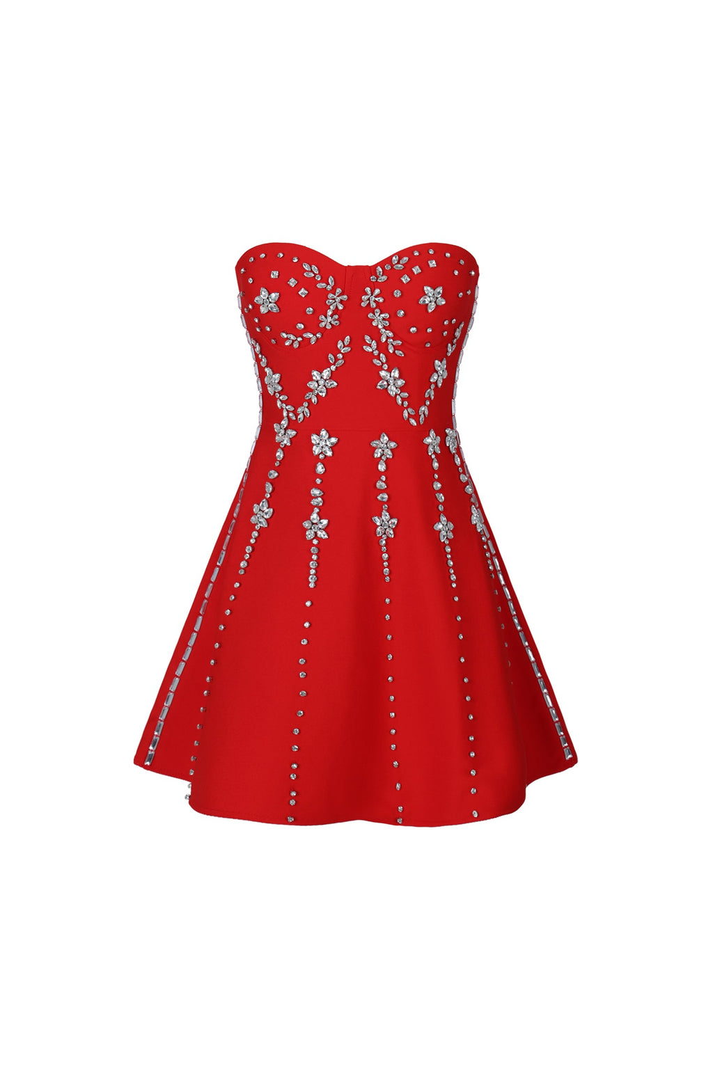 Flowering Girl Women Julie Strapless Diamond Bandage Mini Dress