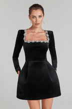 Flowering Girl Women Kimi Black Crystal Mini Dress