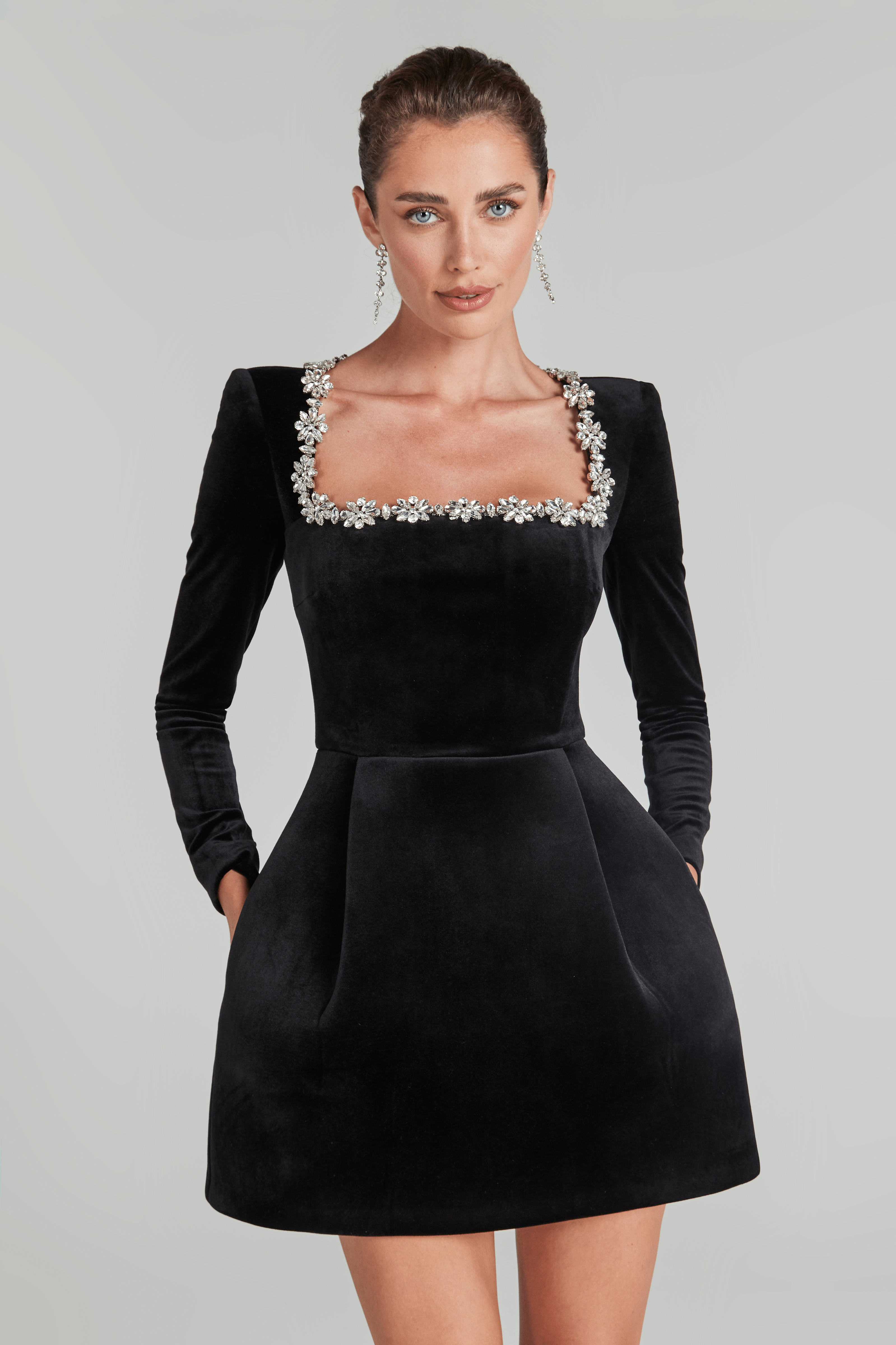 Flowering Girl Women Kimi Black Crystal Mini Dress