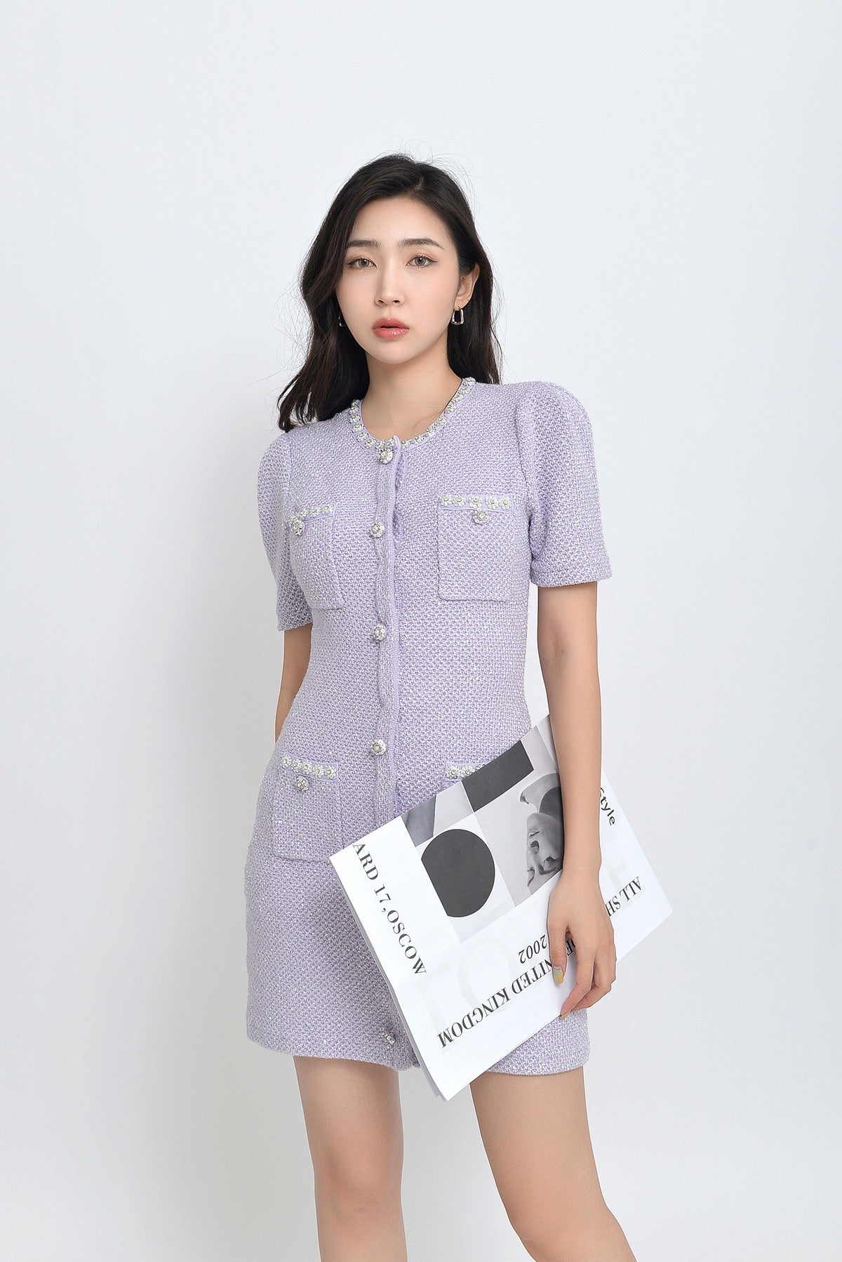 Flowering Girl Women Sequin-Embellished Knitted Mini Dress