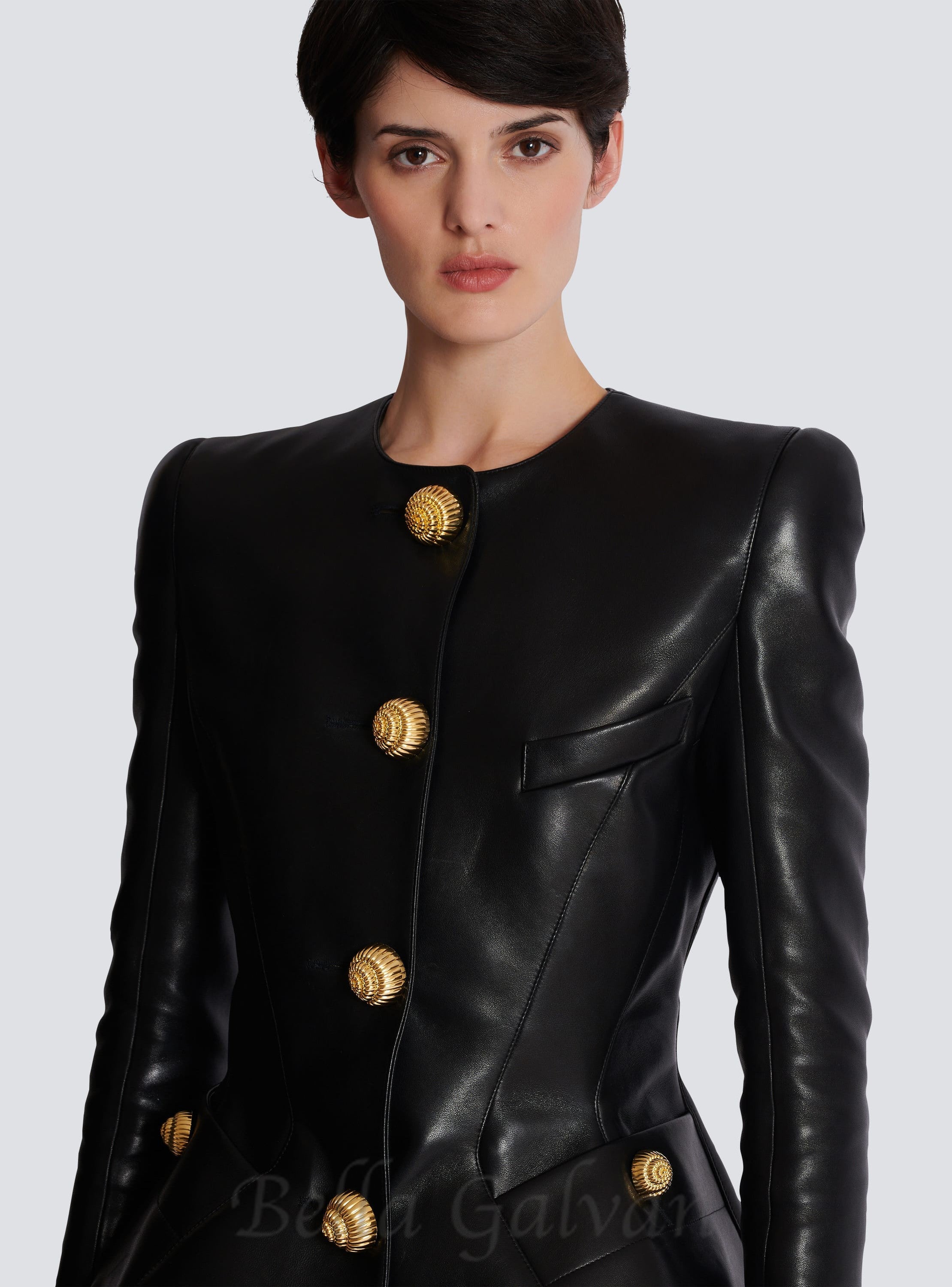 Flowering Girl Women Lambskin leather peplum jacket