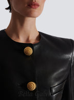 Flowering Girl Women Lambskin leather peplum jacket