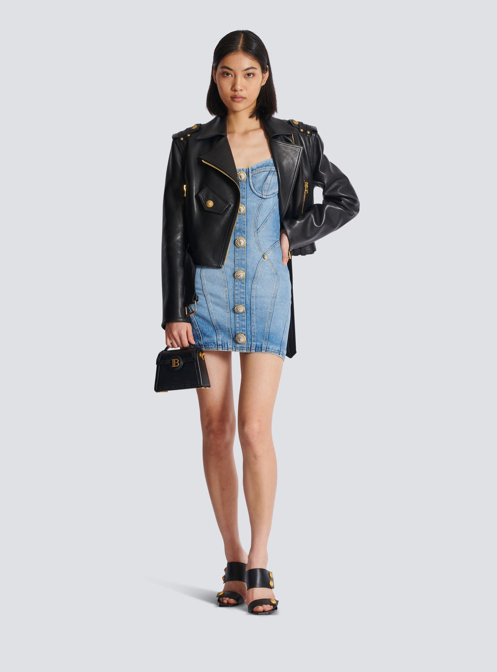 Flowering Girl Women Buttoned denim mini dress in blue