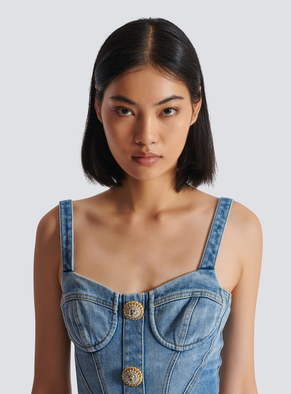 Flowering Girl Women Buttoned denim mini dress in blue