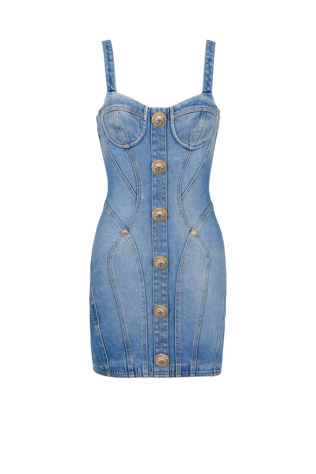 Flowering Girl Women Buttoned denim mini dress in blue