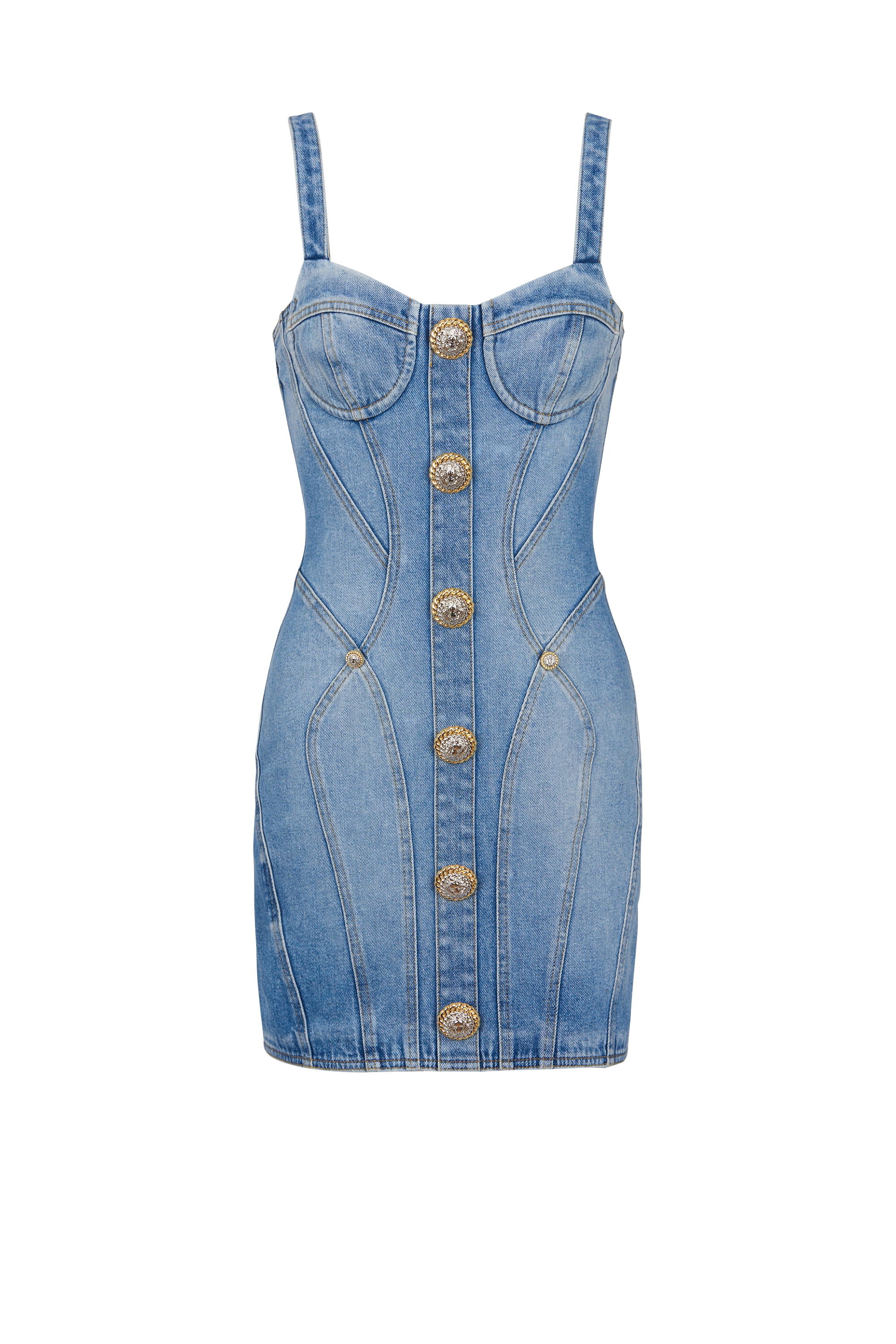 Flowering Girl Women Buttoned denim mini dress in blue