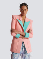 Flowering Girl Women 1-button double crepe two-tone jacket