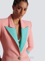 Flowering Girl Women 1-button double crepe two-tone jacket