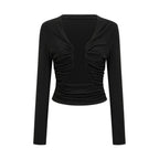 Flowering Girl Women Anaïs black open-front gathered top