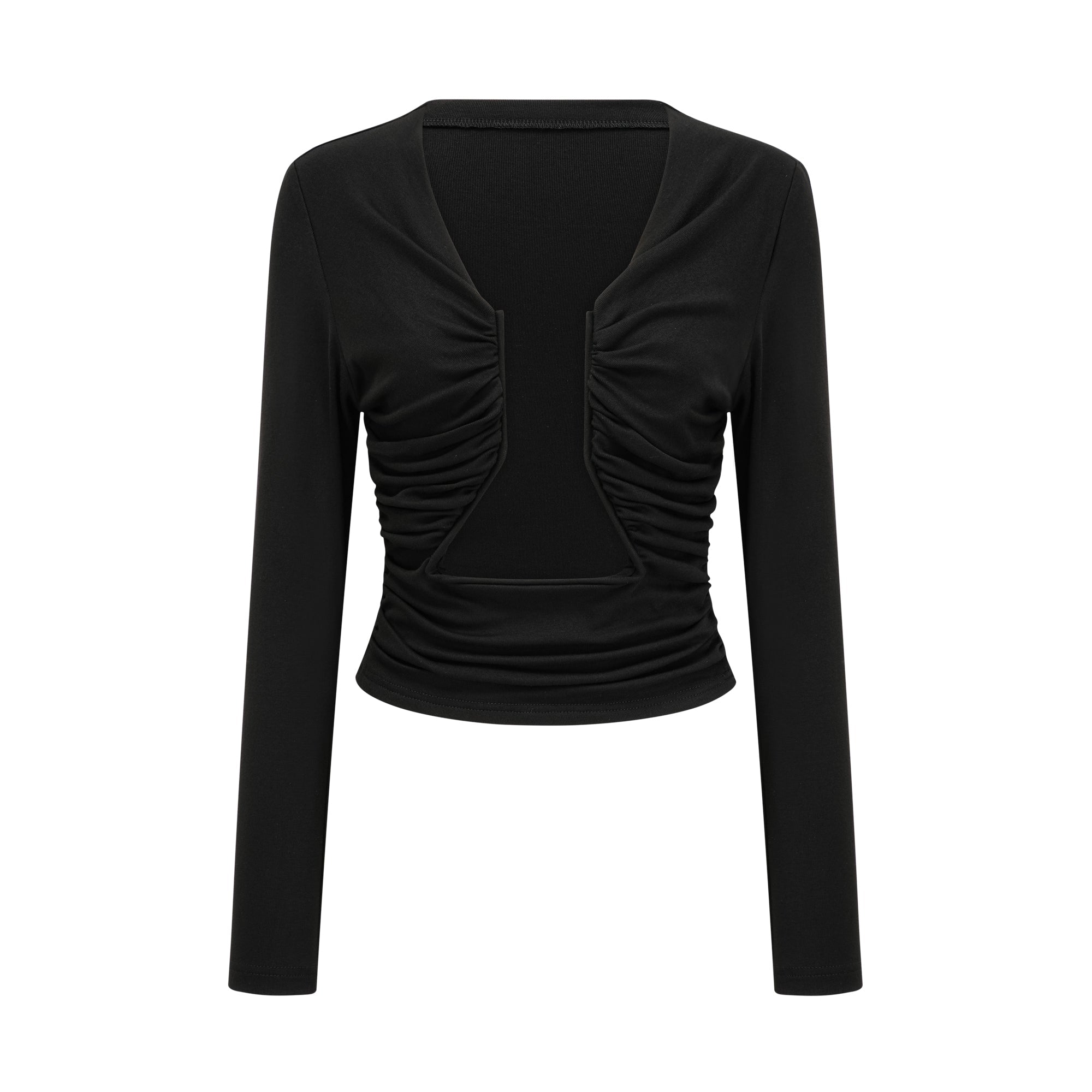 Flowering Girl Women Anaïs black open-front gathered top