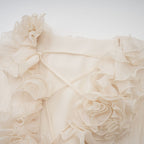 Zéphyrine Floral-Appliqué Tiered Mini Dress In Neutrals