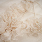 Zéphyrine Floral-Appliqué Tiered Mini Dress In Neutrals