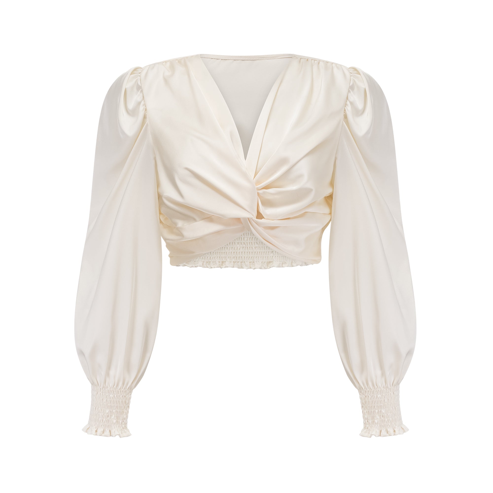 Flowering Girl Women Nouria white faux-flower twist cropped top