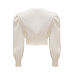 Flowering Girl Women Nouria white faux-flower twist cropped top