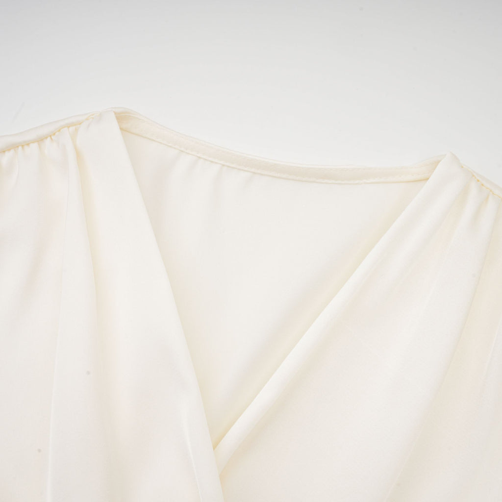 Flowering Girl Women Nouria white faux-flower twist cropped top