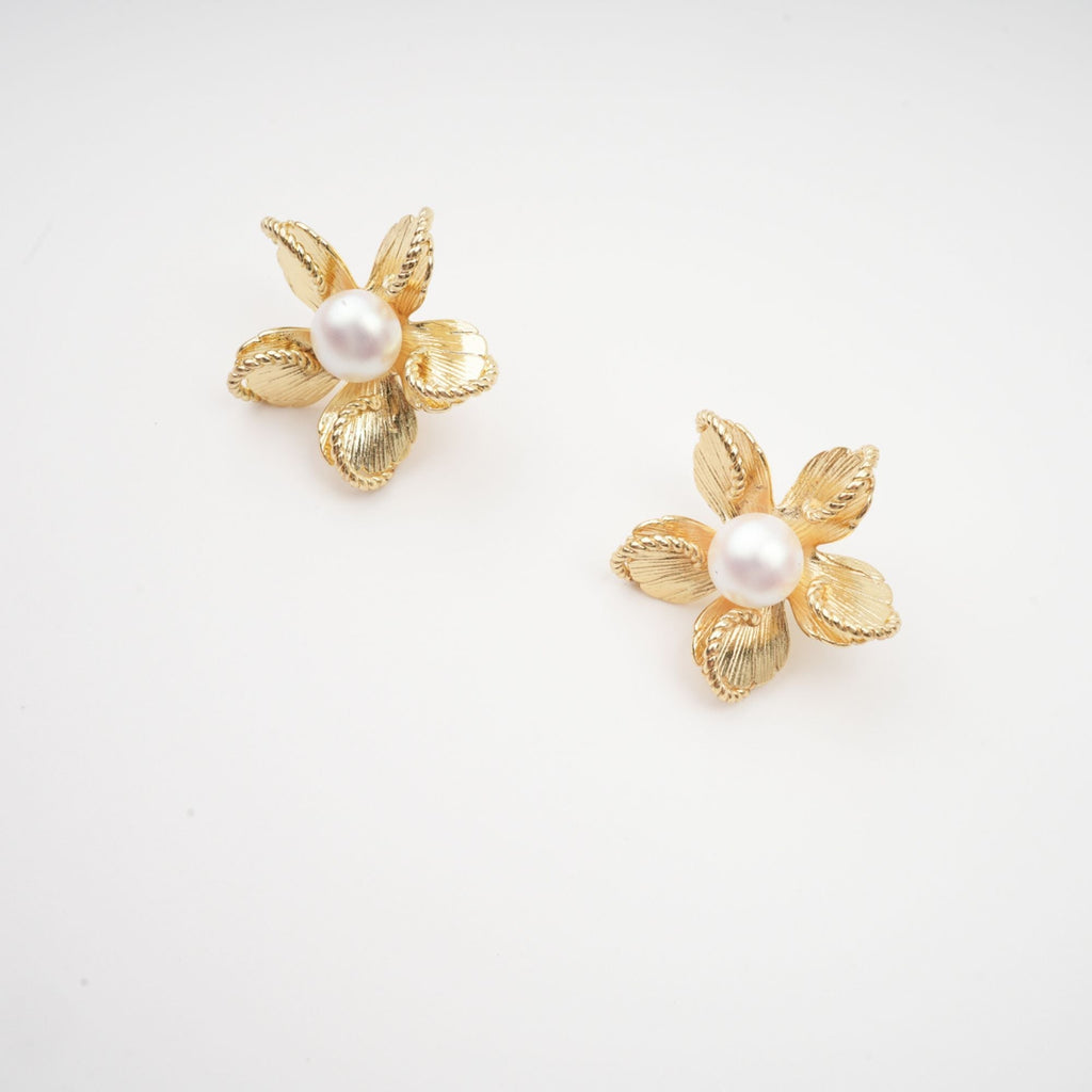 Jeanne Floral Faux-Pearl Stud Earrings