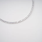 Avril Silver Tone Square Cut Crystal Embellished Necklace