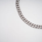 Frida Silver Tone Cuban Link Crystal Embellished Necklace