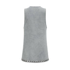 Flowering Girl Women Daphné blue crystal sleeveless denim mini dress