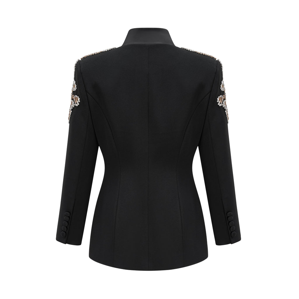Flowering Girl Women Delphine black embellished jacket & trousers matching set