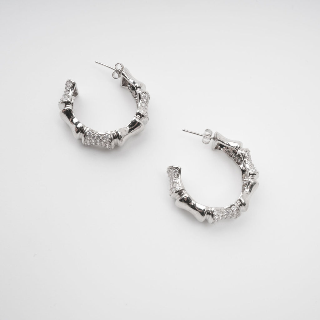 Léa Silver Tone Crystal Embellished Earrings