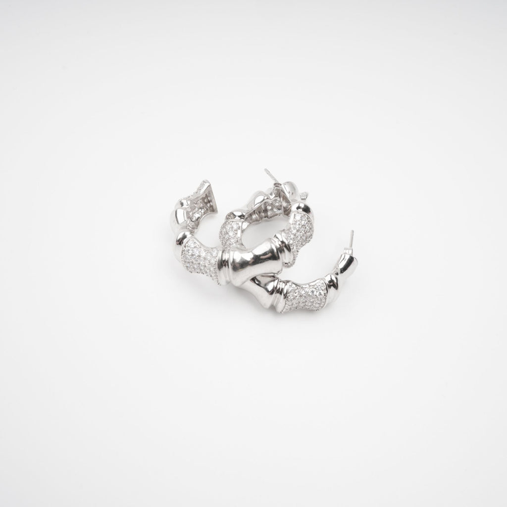 Léa Silver Tone Crystal Embellished Earrings