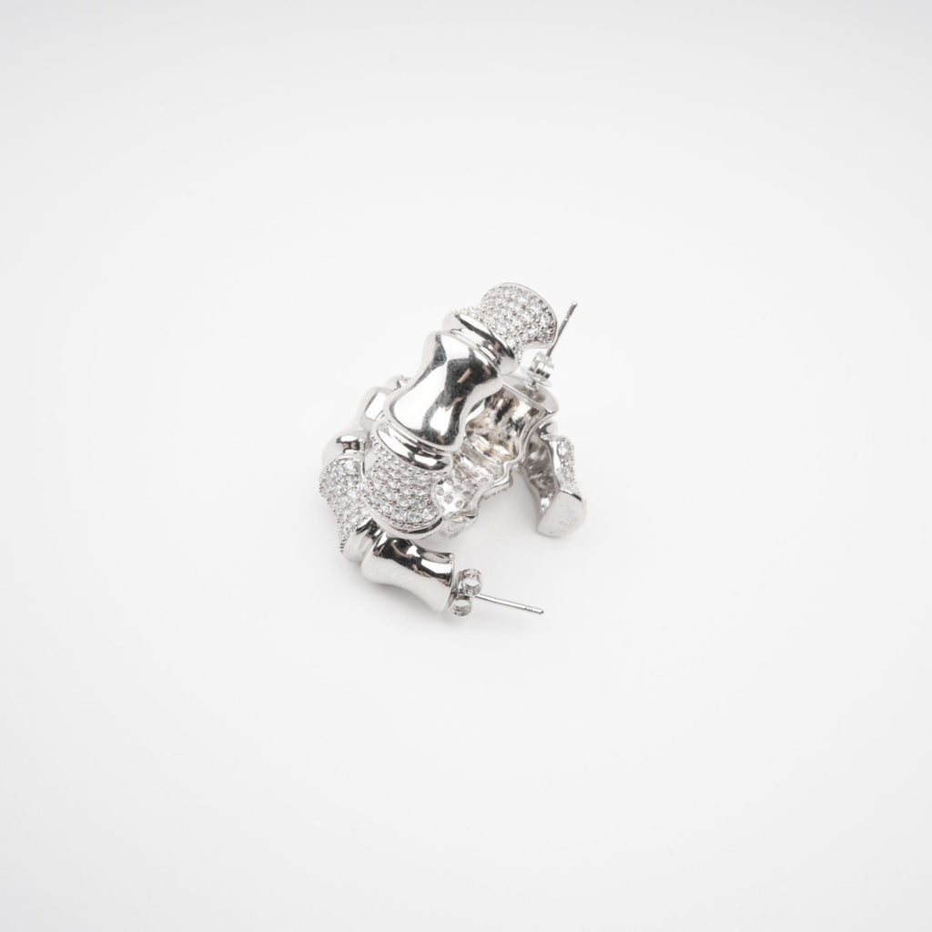 Léa Silver Tone Crystal Embellished Earrings