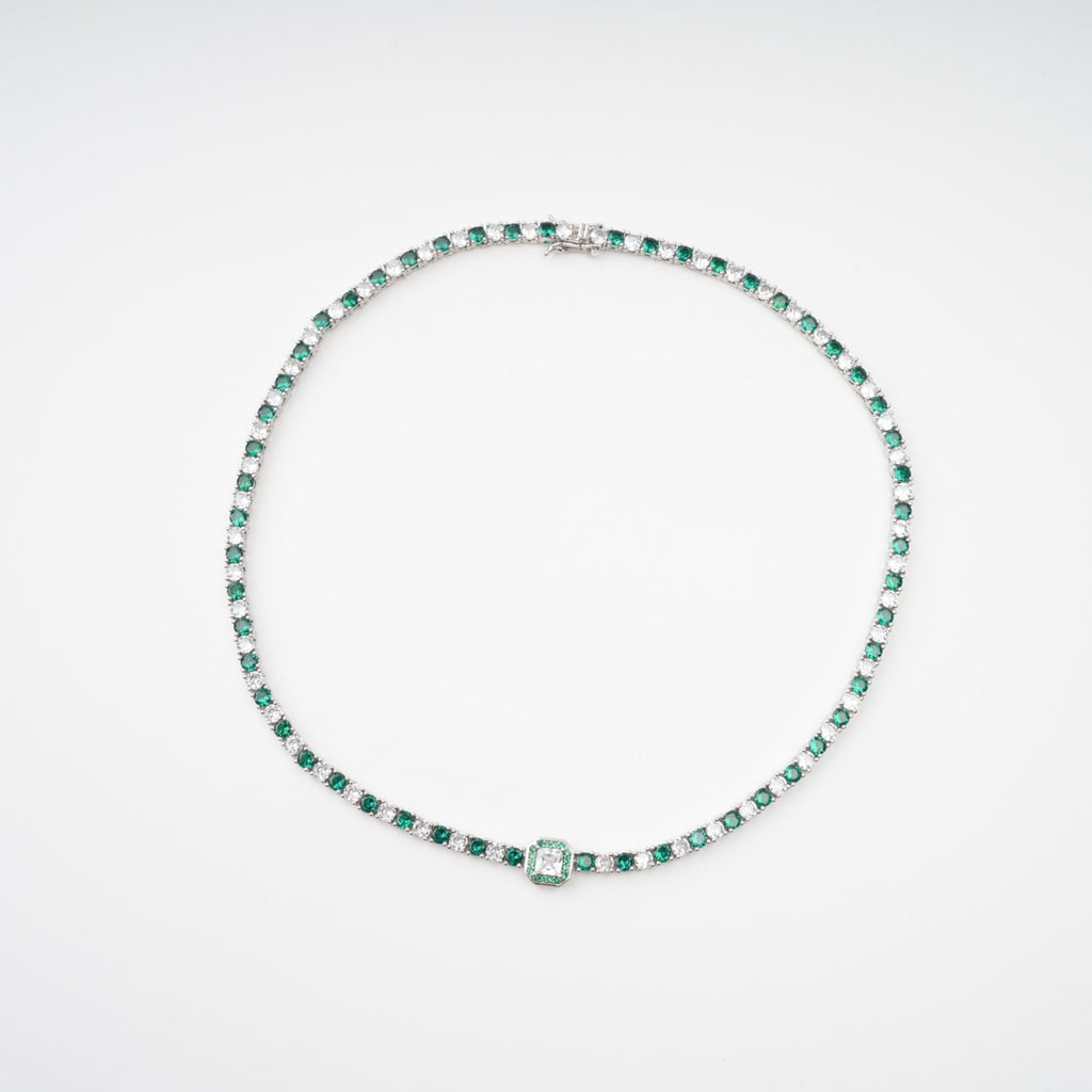 Héloïse Green Crystal Embellished Necklace