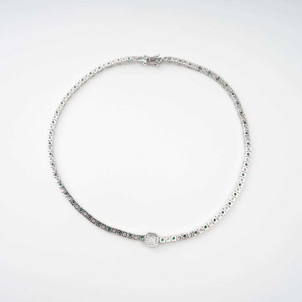 Héloïse Green Crystal Embellished Necklace