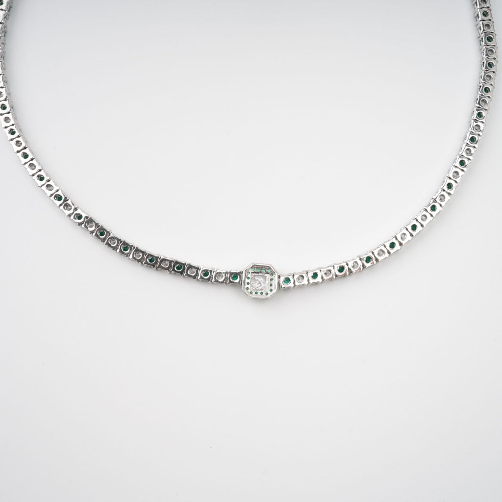 Héloïse Green Crystal Embellished Necklace