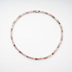 Avril Multicolor Square Cut Crystal Embellished Necklace