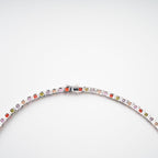 Avril Multicolor Square Cut Crystal Embellished Necklace
