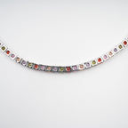 Avril Multicolor Square Cut Crystal Embellished Necklace