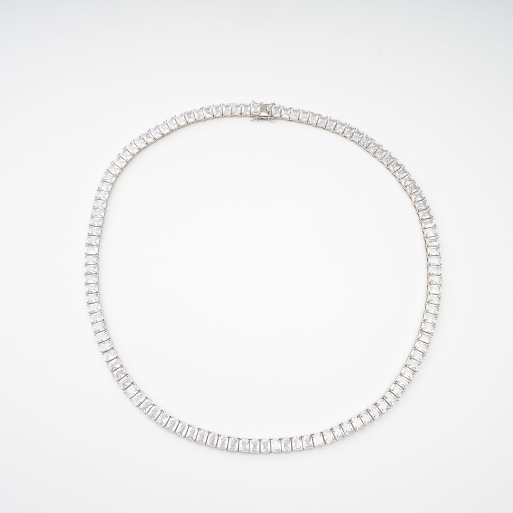 Florence Silver Tone Crystal Embellished Necklace